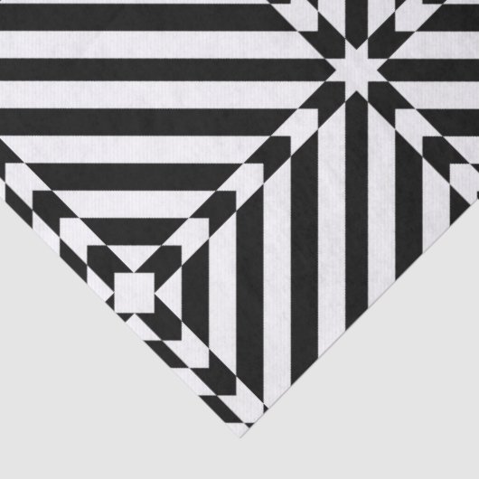 黒と白の光学錯覚モザイクパターン 薄葉紙 (詳細)