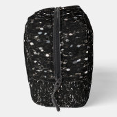 黒と白の光沢のあるグリッタースパークルモノグラム ドップキット (右)