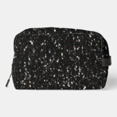 黒と白の光沢のあるグリッタースパークルモノグラム ドップキット (裏面)