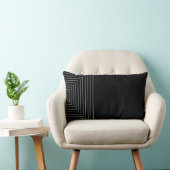 黒と白の入れ子になった正方形 ランバークッション (椅子)