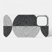 黒と白の円のシームレスパターン iPhoneケース (裏面横)