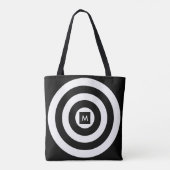 黒と白の円のモノグラム トートバッグ (裏面)