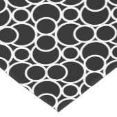 黒と白の円パターン ショートテーブルランナー (コーナー)