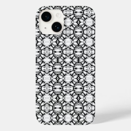 黒と白の円パターン Case-Mate iPhoneケース (裏面)