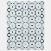 黒と白の円形模様の装飾用 フリースブランケット (正面)