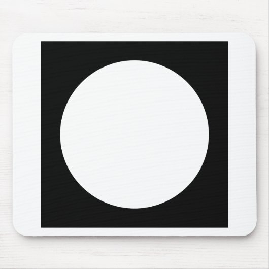 黒と白の円、ジオメトシンプルリデザイン。 マウスパッド (正面)