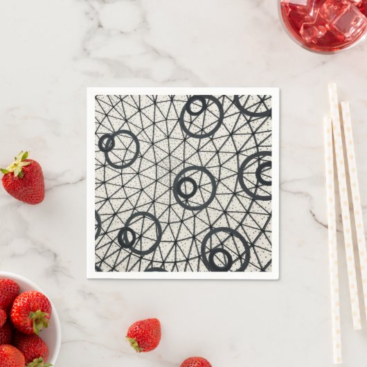 黒と白の円 スタンダードカクテルナプキン (インサイチュ)
