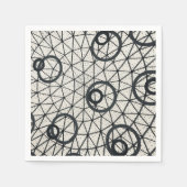 黒と白の円 スタンダードカクテルナプキン (正面)