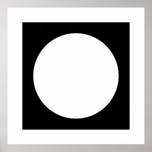 黒と白の円、デザイン ポスター