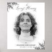 黒と白の写真の追悼ポスター葬儀メモリアルサービス ポスター (正面)