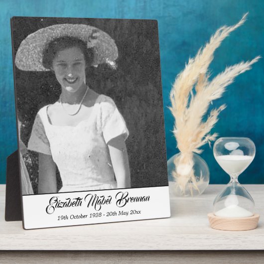 黒と白の写真の追悼記念プレート フォトプラーク (側面)