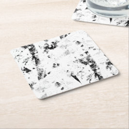 黒と白の写真の黒と白の写真 スクエアペーパーコースター