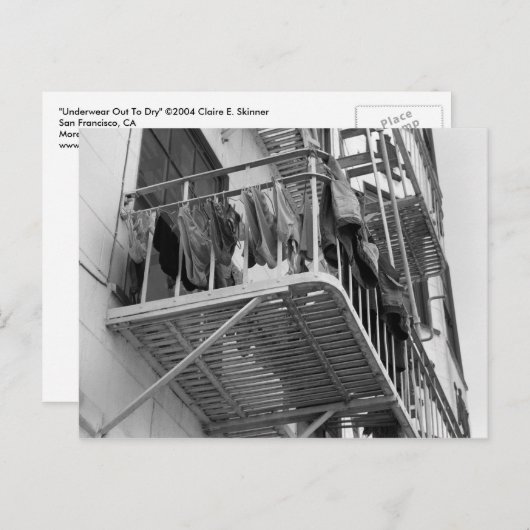 黒と白の写真を乾燥したユーモアのために下着 ポストカード (正面/裏面)
