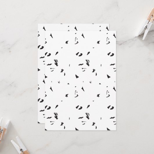 黒と白の写真一群の鳥 招待状 (正面/裏面インサイチュ)