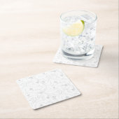 黒と白の写真。ひとりの人物が携帯電話を持っている スクエアペーパーコースター (インサイチュ)