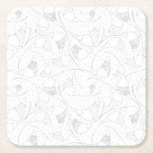 黒と白の写真。ひとりの人物が携帯電話を持っている スクエアペーパーコースター (正面)