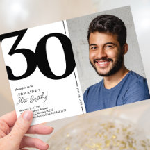 黒と白の写真 30歳の誕生日パーティー