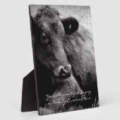 黒と白の写真:Black Angus Steer フォトプラーク (側面)