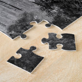 黒と白の切り身の岩写真 ジグソーパズル (側面)