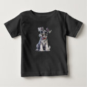 黒と白の動物のベビーTシャツ ベビーTシャツ (正面)