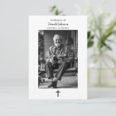 黒と白の十字と詩の写真記念カード カード (スタンド正面)