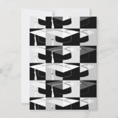 黒と白の卒業帽の招待状 招待状 (裏面)