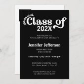 黒と白の卒業記念写真背景  シーズンカード (正面/裏面)