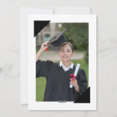 黒と白の卒業記念写真背景  シーズンカード (裏面)