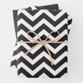 黒と白の厚結婚いシェブロンの大晦日 ラッピングペーパーシート (インサイチュ)