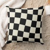 黒と白の反ったグリッド クッション (ブランケット)
