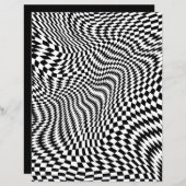 黒と白の反ったチェッカーのスクラップブック紙 (正面/裏面)