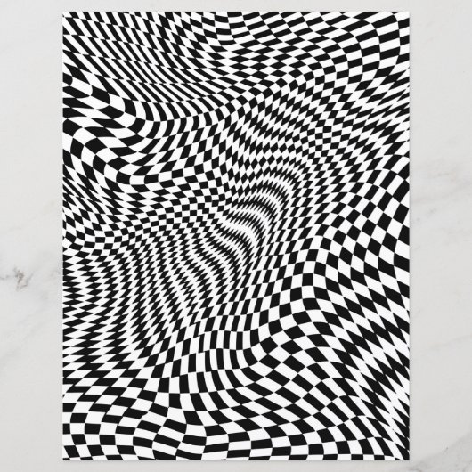 黒と白の反ったチェッカーのスクラップブック紙 (正面)