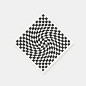 黒と白の反りパタ市松模様にーン スタンダードカクテルナプキン (角)