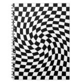黒と白の反りパタ市松模様にーン ノートブック (正面)