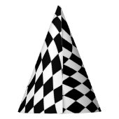 黒と白の反りパタ市松模様にーン パーティーハット (裏面)