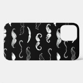 黒と白の口ひげのシームレスなリピート背景 Case-Mate iPhoneケース (裏面 (横))