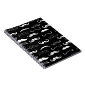 黒と白の口ひげシームレスなリピート背景 ノートブック (右側)
