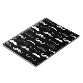 黒と白の口ひげシームレスなリピート背景 ノートブック (左側)