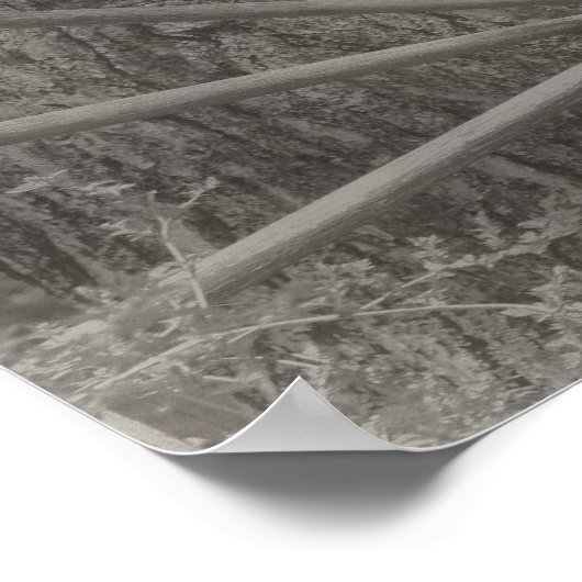 黒と白の古いワゴンホイール ポスター (角)