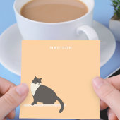 黒と白の可愛い猫の付箋紙 名前入り ポストイット