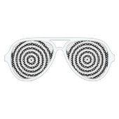 黒と白の同心円光学錯覚 アビエーターサングラス (正面)