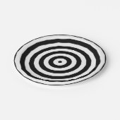 黒と白の同心円光学錯覚 ペーパープレート (アングル)