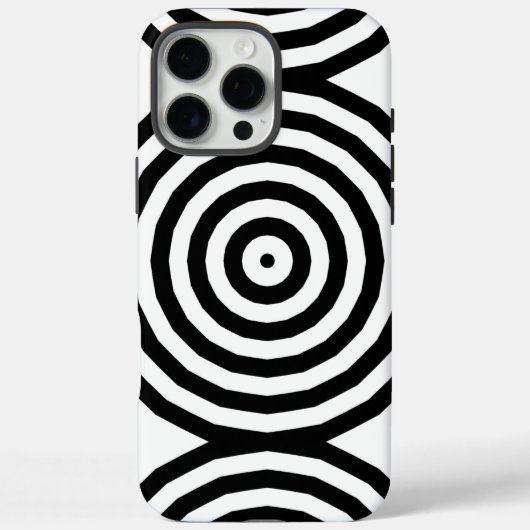 黒と白の同心円 オプティカルイリュージョン Case-Mate iPhoneケース (裏面)