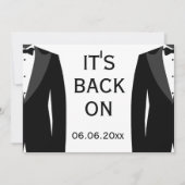 黒と白の同性婚の結婚式が再開 セーブザデート (正面)