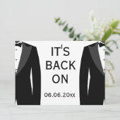 黒と白の同性婚の結婚式が再開 セーブザデート (スタンド正面)