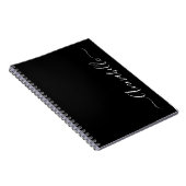 黒と白の名前入りノートブック ノートブック (右側)