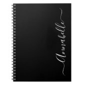 黒と白の名前入りノートブック ノートブック (正面)