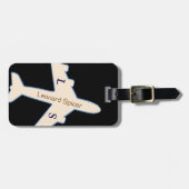 黒と白の名札パーソナライズされた付 ラゲッジタグ (正面横)