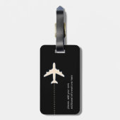 黒と白の名札パーソナライズされた付 ラゲッジタグ (裏面縦)