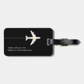 黒と白の名札パーソナライズされた付 ラゲッジタグ (裏面横)